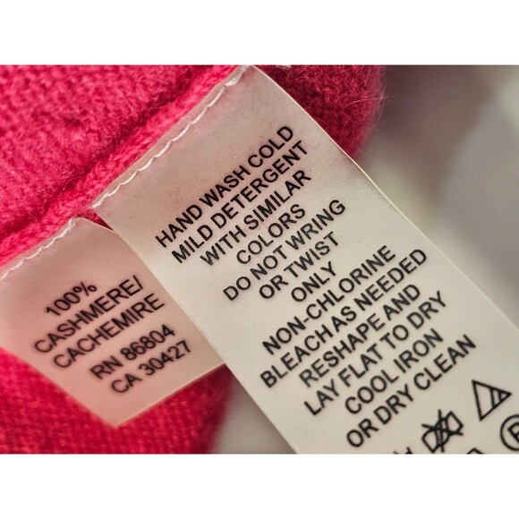 CS Women's M Magaschoni Cashmere Ruffle Open Front Cardigan Sweater Pink EUC! - Picture 8 of 8